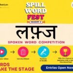 Spill The Word Fest Season 4 “Lafz” spoken word competition poster by Kavita Kisse Kahaniyan, featuring the entry process, “Your Words Could Take the Stage” and “Entries Open Now.”